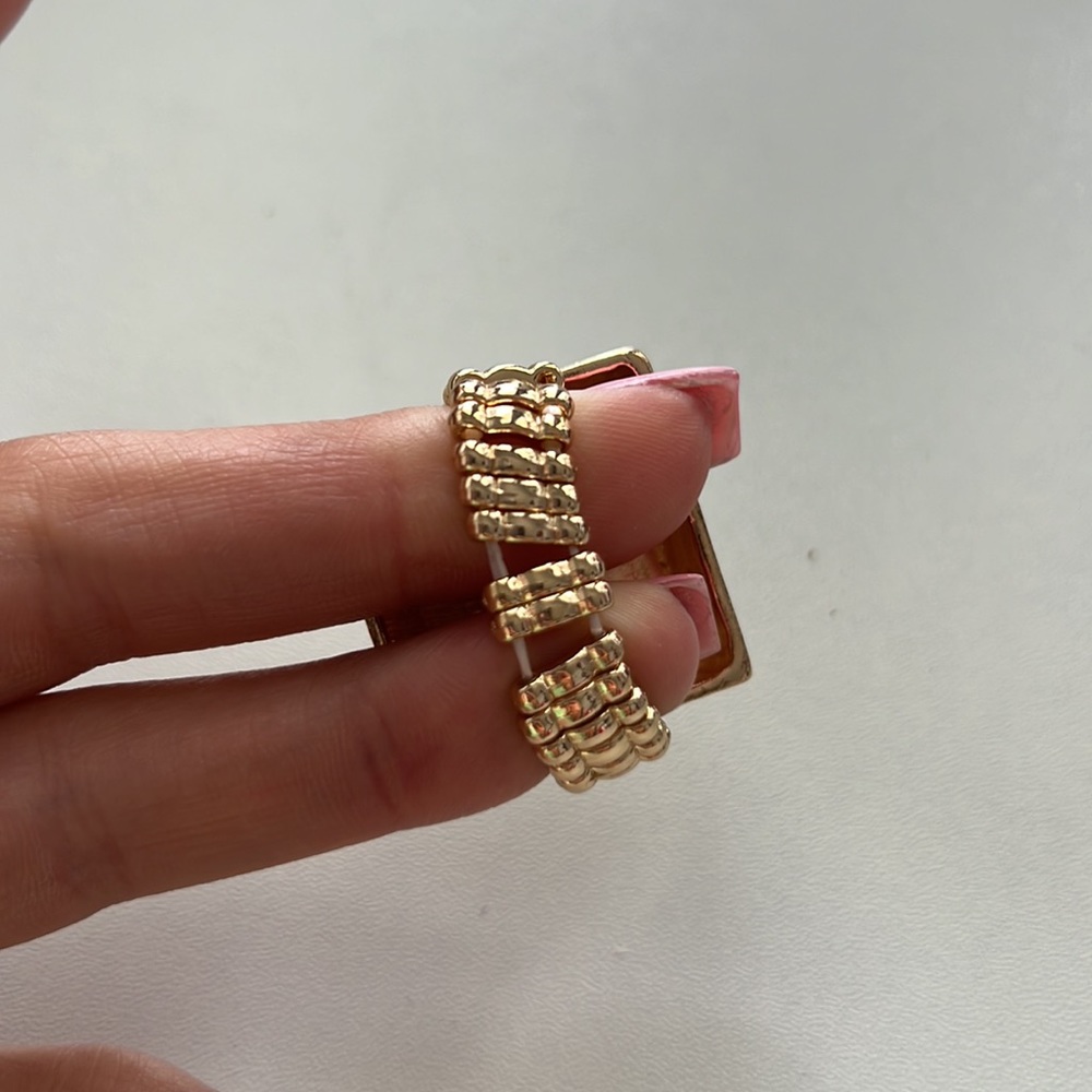 Gold Square Statement Adjustable Ring - image 3